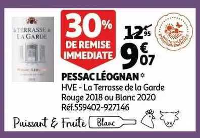 pessac léognan hve - la terrasse de la garde rouge 2018 ou blanc 2020