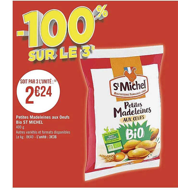 petites madeleines aux oeufs bio st michel
