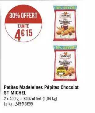 petites madeleines pépites chocolat st michel