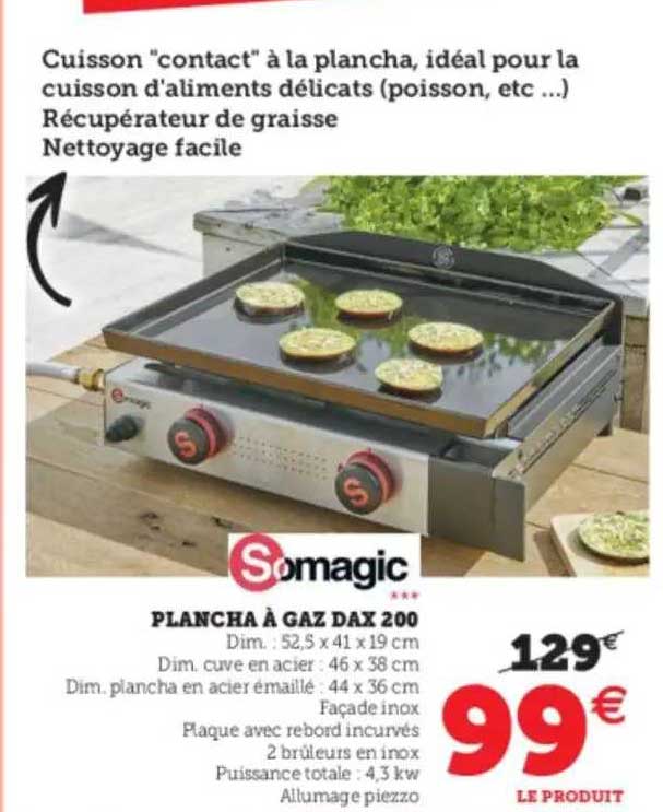 plancha à gaz dax 200 somagic