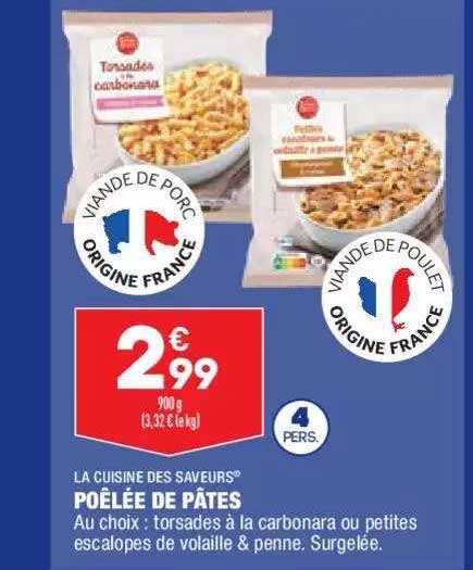 Poêlée De Pâtes La Cuisine Des Saveurs