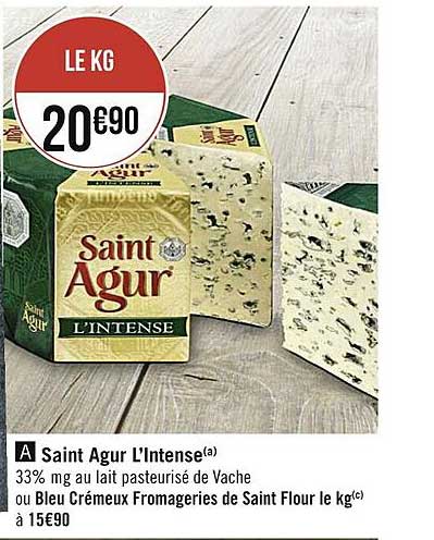 saint agur l'intense ou bleu crémeux fromageries de saint flour