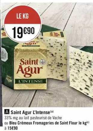 saint agur l'intense ou bleu crémeux fromageries de saint flour