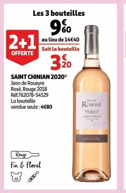 saint chinian 2020 jean de roueyre rosé, rouge 2018