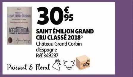 saint émilion grand cru classé 2018 château grand corbin d'espagne