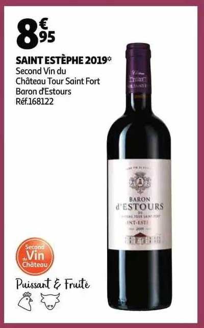 saint estèphe 2019 second vin du château tour saint fort baron d'estours