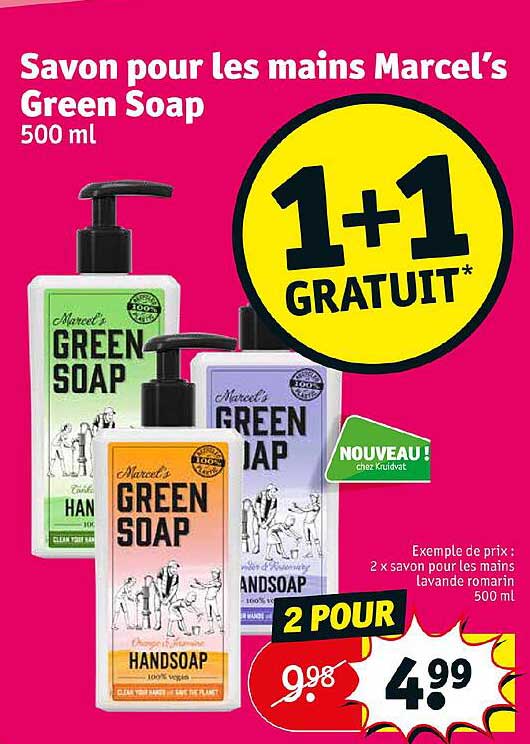 savon pour les mains marcel's green soap