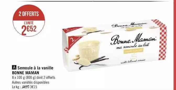 semoule à la vanille bonne maman