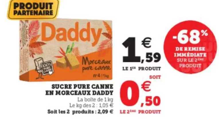 Sucre Pure Canne En Morceaux Daddy