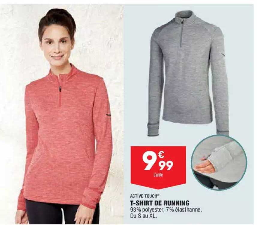 t-shirt de running active touch