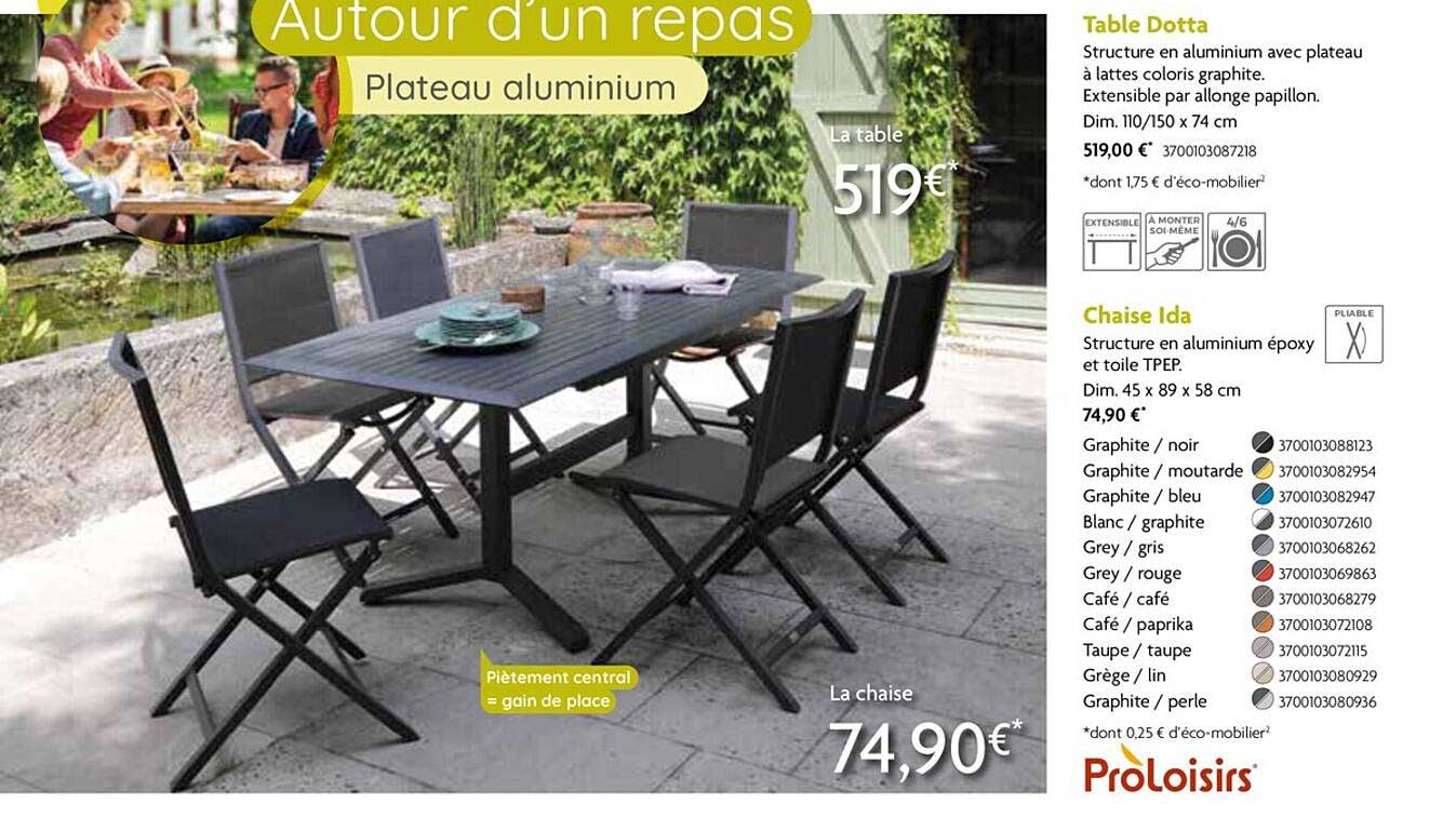 table dotta, chaise ida