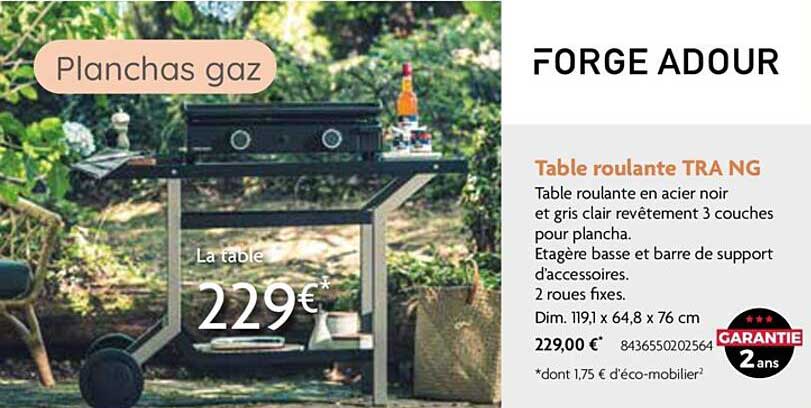 table roulante tra ng