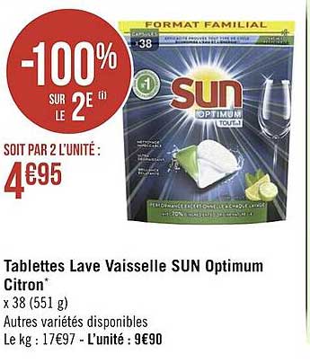 Tablettes Lave Vaisselle Sun Optimum Citron