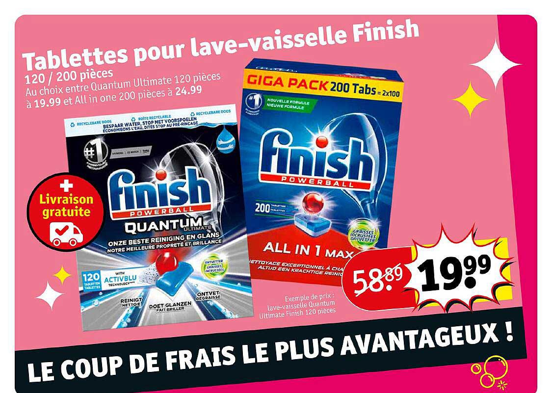 tablettes pour lave-vaisselle finish