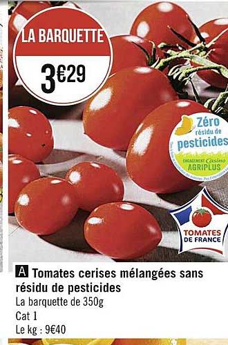 tomates cerises mélangées sna résidu de pesticides
