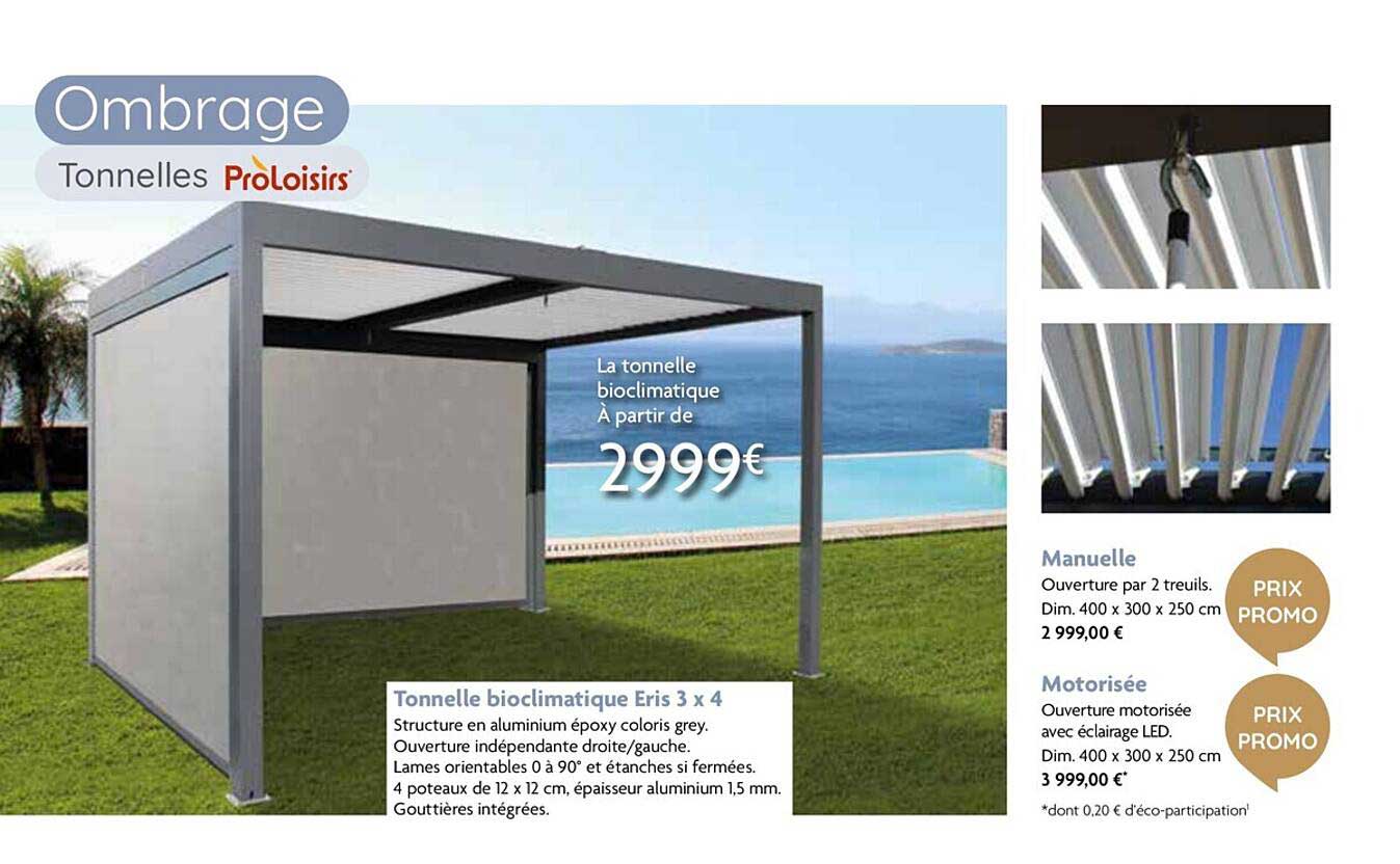 tonnelle bioclimatique eris 3 x 4, manuelle , motorisée