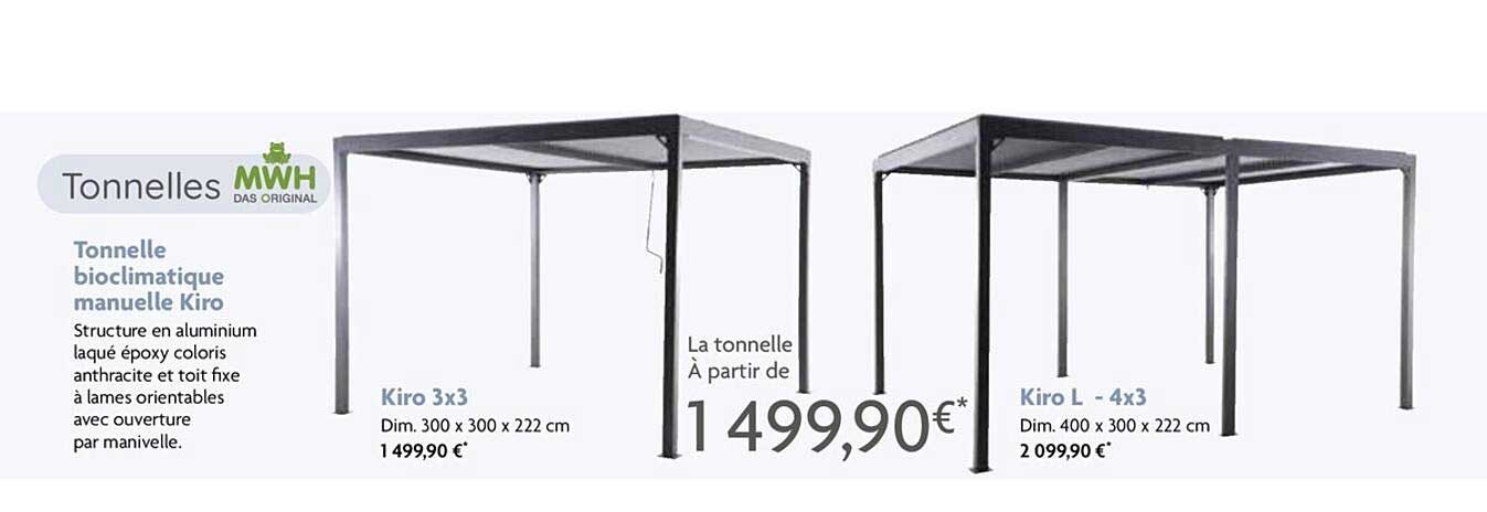 tonnelle bioclimatique manuelle kiro