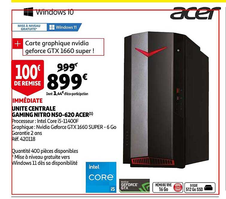 unité centrale gaming nitro n50-620 acer