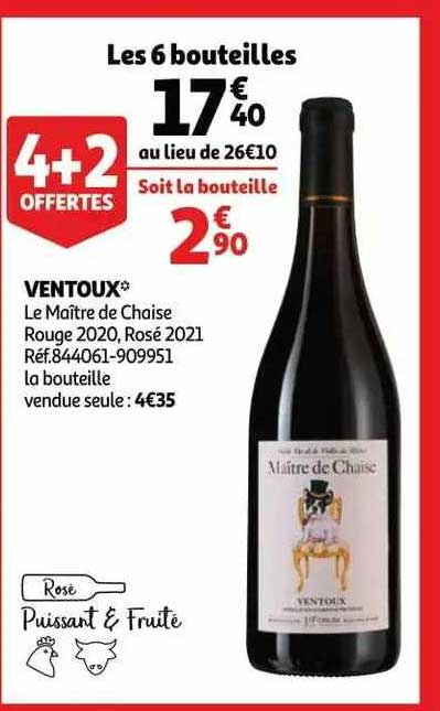 ventoux le maître de chaise rouge 2020, rosé 2021