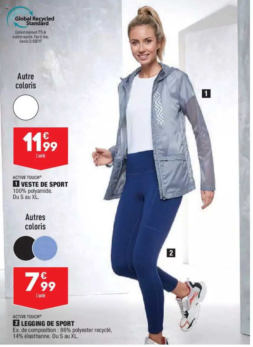 Veste De Sport Active Touch, Legging De Sport Active Touch