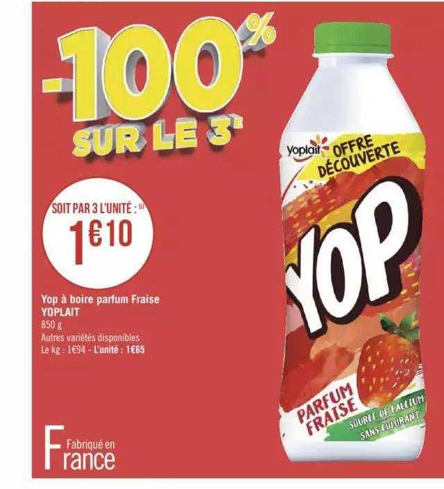 Yop à Boire Parfum Fraise Yoplait