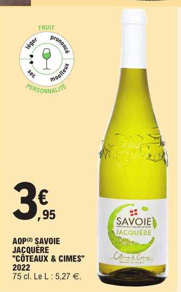 aop savoie jacquère "côteaux & cimes" 2022