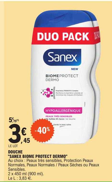 douche "sanex biome protect dermo"