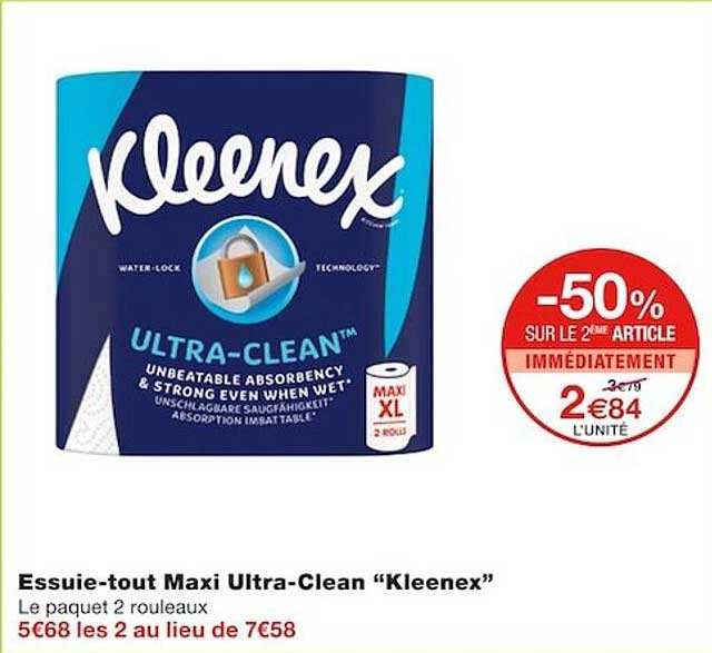 essuie-tout maxi ultra-clean "kleenex"