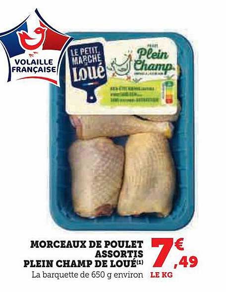 morceaux de poulet assortis plein champ de loué