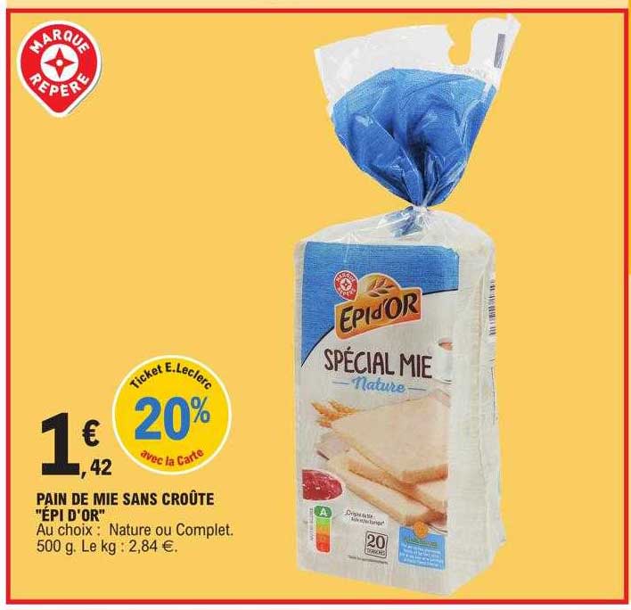 pain de mie sans croûte "épi d'or'