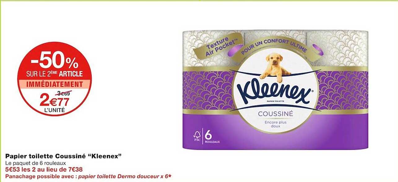 Papier Toilette Coussiné "kleenex"