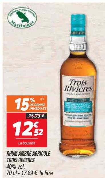 rhum ambré agricole trois rivières