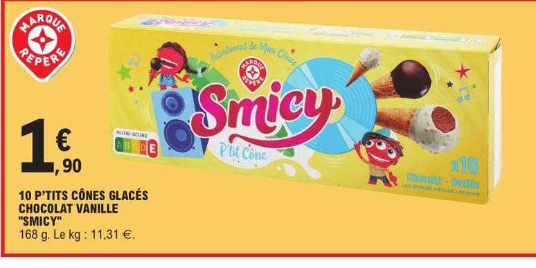 10 p'tits cônes glacés chocolat vanille "smicy"