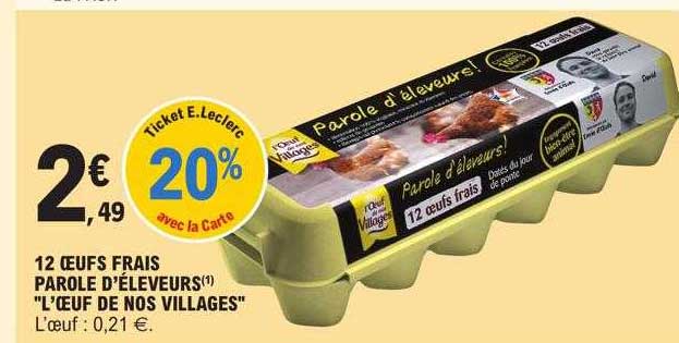 12 œufs frais parole d'éleveurs "l'œuf de nos villages"
