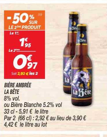 Bière Ambrée La Bête
