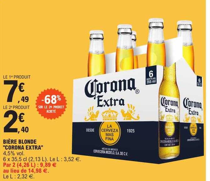 Bière Blonde "corona Extra"