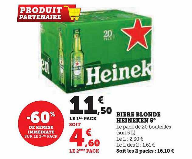 Bière Blonde Heineken 5°