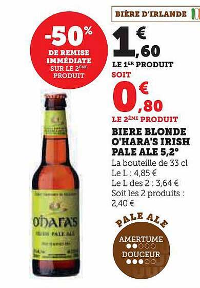 bière blonde o'hara's irish pale ale 5,2°