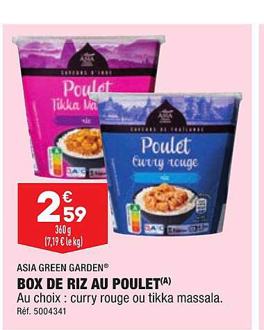box de riz au poulet asia green garden