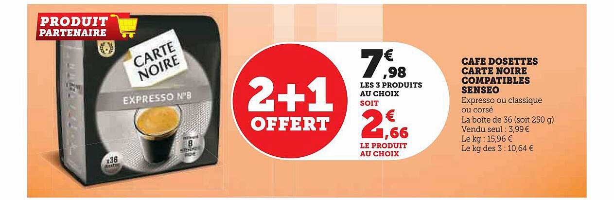 café dosettes carte noire compatibles senseo