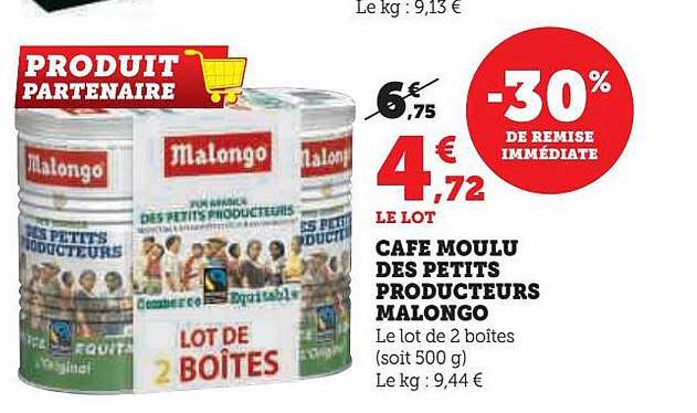 café moulu des petits producteurs malongo
