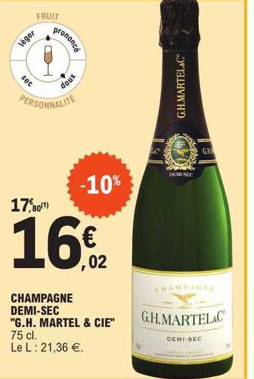 champagne demi-sec "g.h. martel & cie"