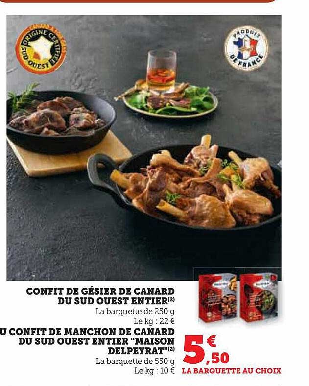 confit de gésier de canard du sud ouest entier ou confit de manchon de canard du sud ouest entier "maison delpeyrat"