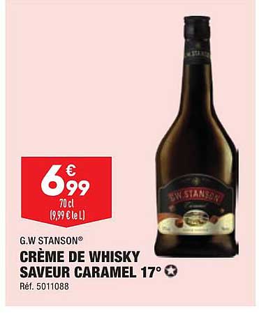 crème de whisky saveur caramel 17° g.w stanson