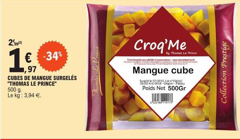Cubes De Mangue Surgelés "thomas Le Prince"