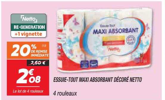 essuie-tout maxi absorbant décoré netto