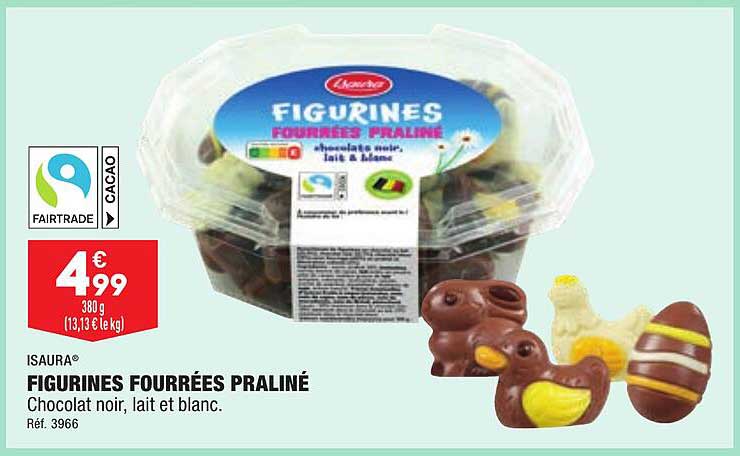figurines fourrées praliné isaura