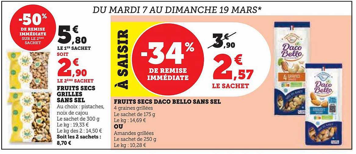 fruits secs grillés sans sel, fruits secs daco bello sans sel