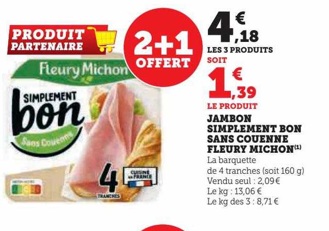 jambon simplement bon sans couenne fleury michon