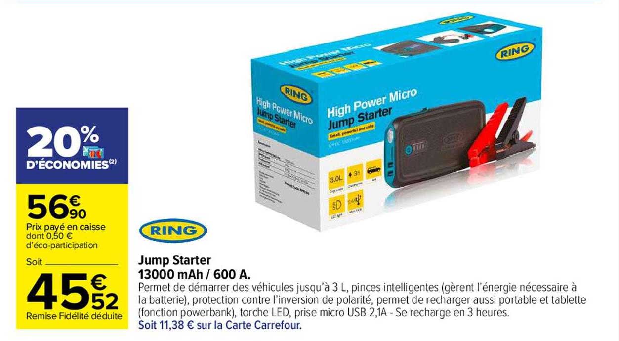 jump starter 13000 mAh-600A ring